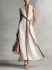 Anja | Elegantes Gürtel-Midikleid mit V-Ausschnitt