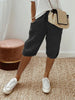 Leonie | Damen Bermuda Shorts mit Kordelzug Cropped