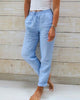 Hannah | Damen Kordelzug Gummibund Gerade Hose