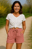Elisabeth | Damen Leinen-Shorts Entspannt Kordelzug Seitentaschen