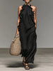 Leonie | Damen Ärmellose Maxi-Kleid mit Rüschen-Details