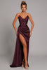 Lena | Damen Trägerlos Satin Maxikleid Gerafft Herzausschnitt Beinschlitz