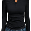 Rita | Figurbetontes Langarmshirt mit Knopfleiste