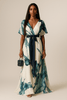 Elke | Fließendes Maxikleid mit Aquarell-Print